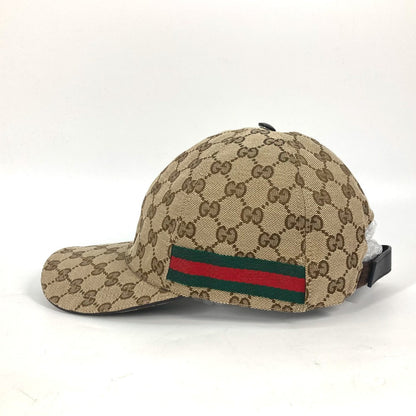 GUCCI cap 200035 GG canvas beige GG canvas Sherry line mens XL Used