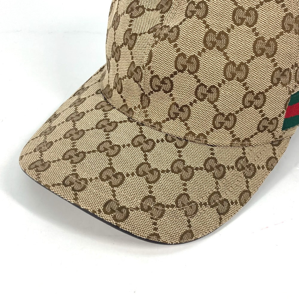 GUCCI cap 200035 GG canvas beige GG canvas Sherry line mens XL Used