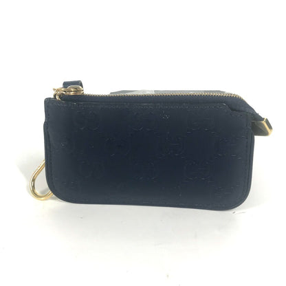 GUCCI Coin case 447964 Sima leather Navy Guccisima GG mens Used