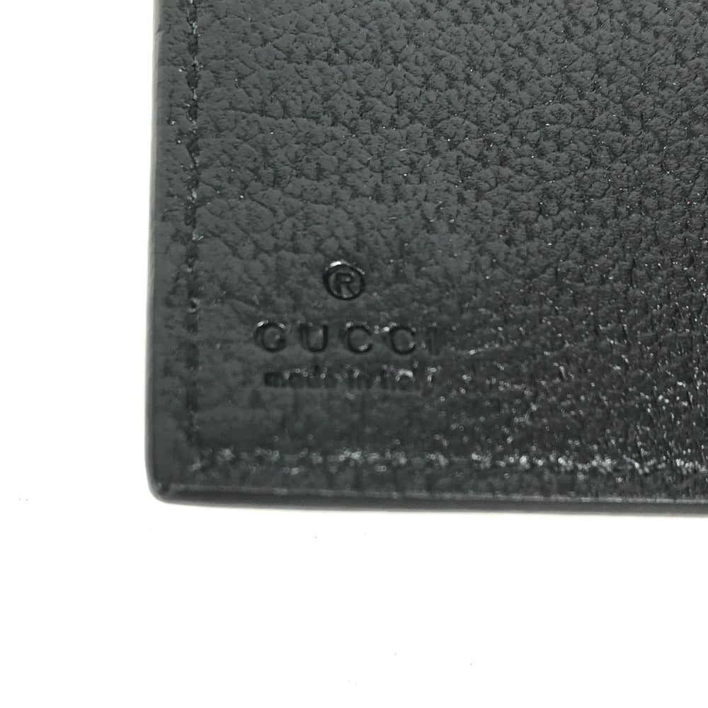 GUCCI Card Case 428737 leather black GG Marmont Double G mens Used