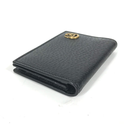 GUCCI Card Case 428737 leather black GG Marmont Double G mens Used