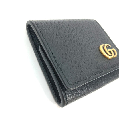 GUCCI Coin case 473959 leather black GG Marmont Compact Mini Wallet mens Used