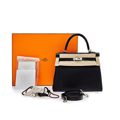 Hermes Kelly II Retourne 25 Veau Swift 89 Noir