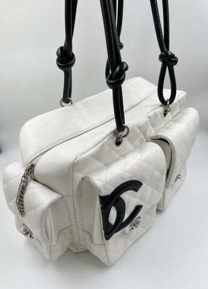 Chanel Cambon Reporter Bag in White Leather