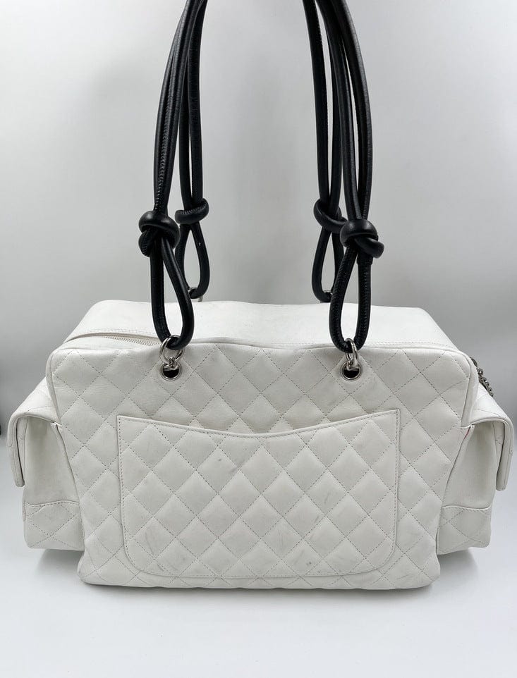 Chanel Cambon Reporter Bag in White Leather