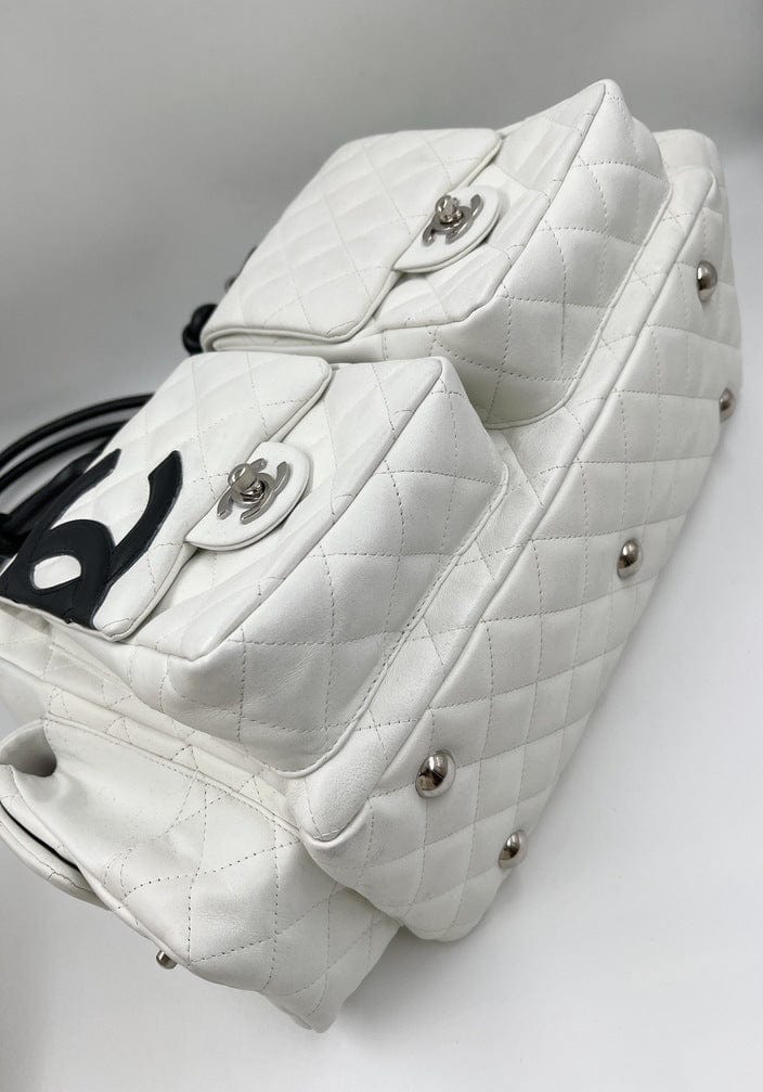 Chanel Cambon Reporter Bag in White Leather