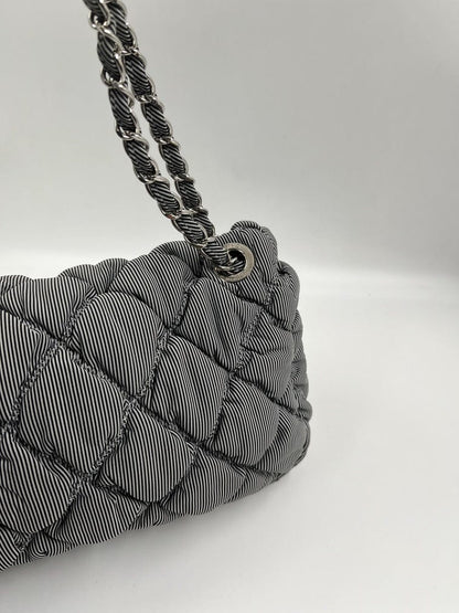 Chanel Striped Bubble Quilted Shoulder Bag