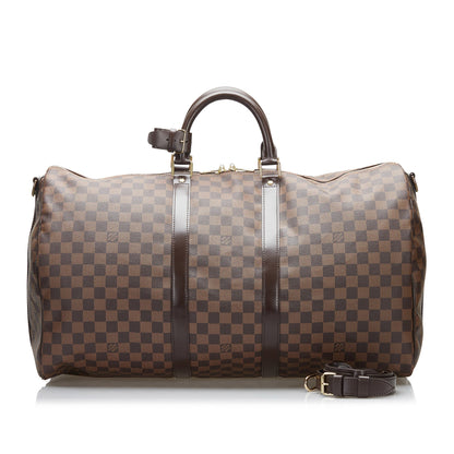 Louis Vuitton  Damier Ebene Keepall Bandouliere 55 Brown