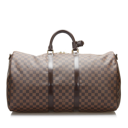 Louis Vuitton  Damier Ebene Keepall Bandouliere 55 Brown