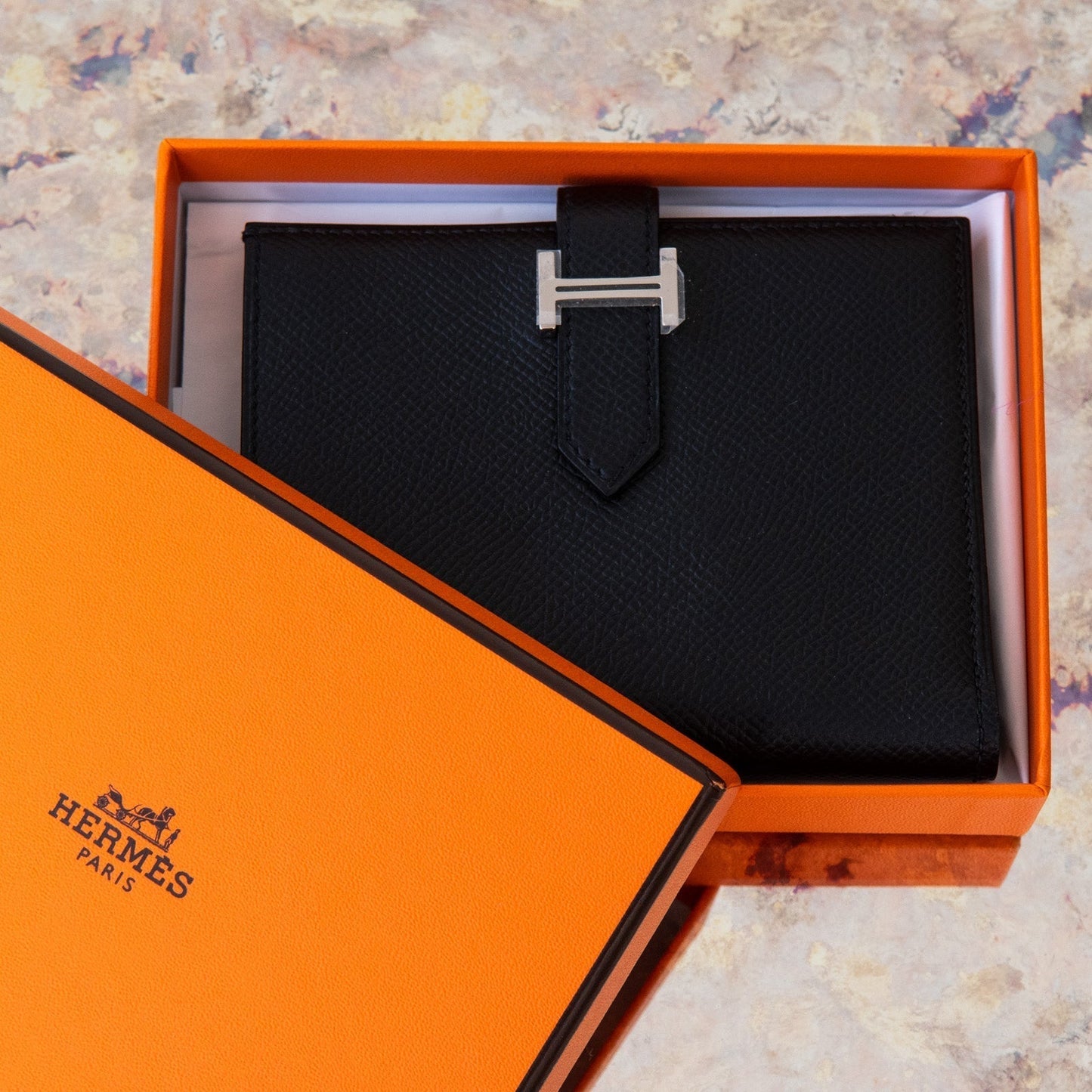 Hermes Black Bearn Wallet