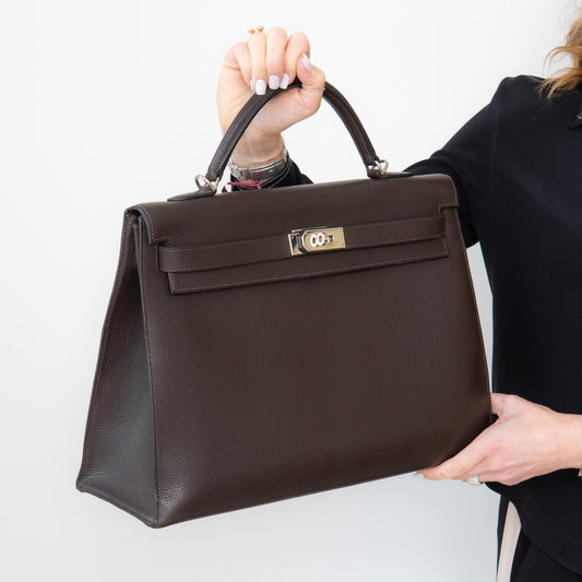 Hermes Kelly Sellier 40  Ebene Ardennes Leather