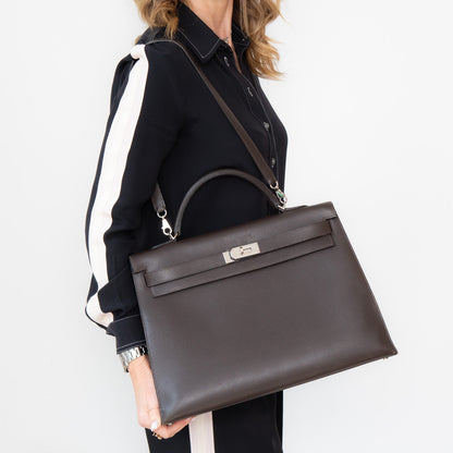 Hermes Kelly Sellier 40  Ebene Ardennes Leather