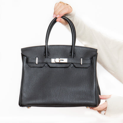 Hermes Black Birkin 30 Bag