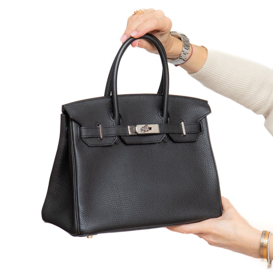 Hermes Black Birkin 30 Bag