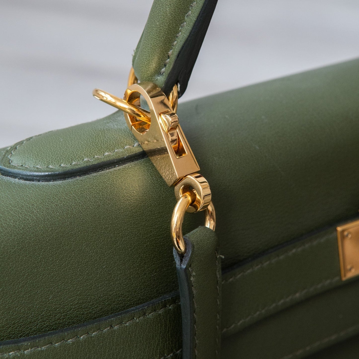 Hermes Kelly 35 Green Bag