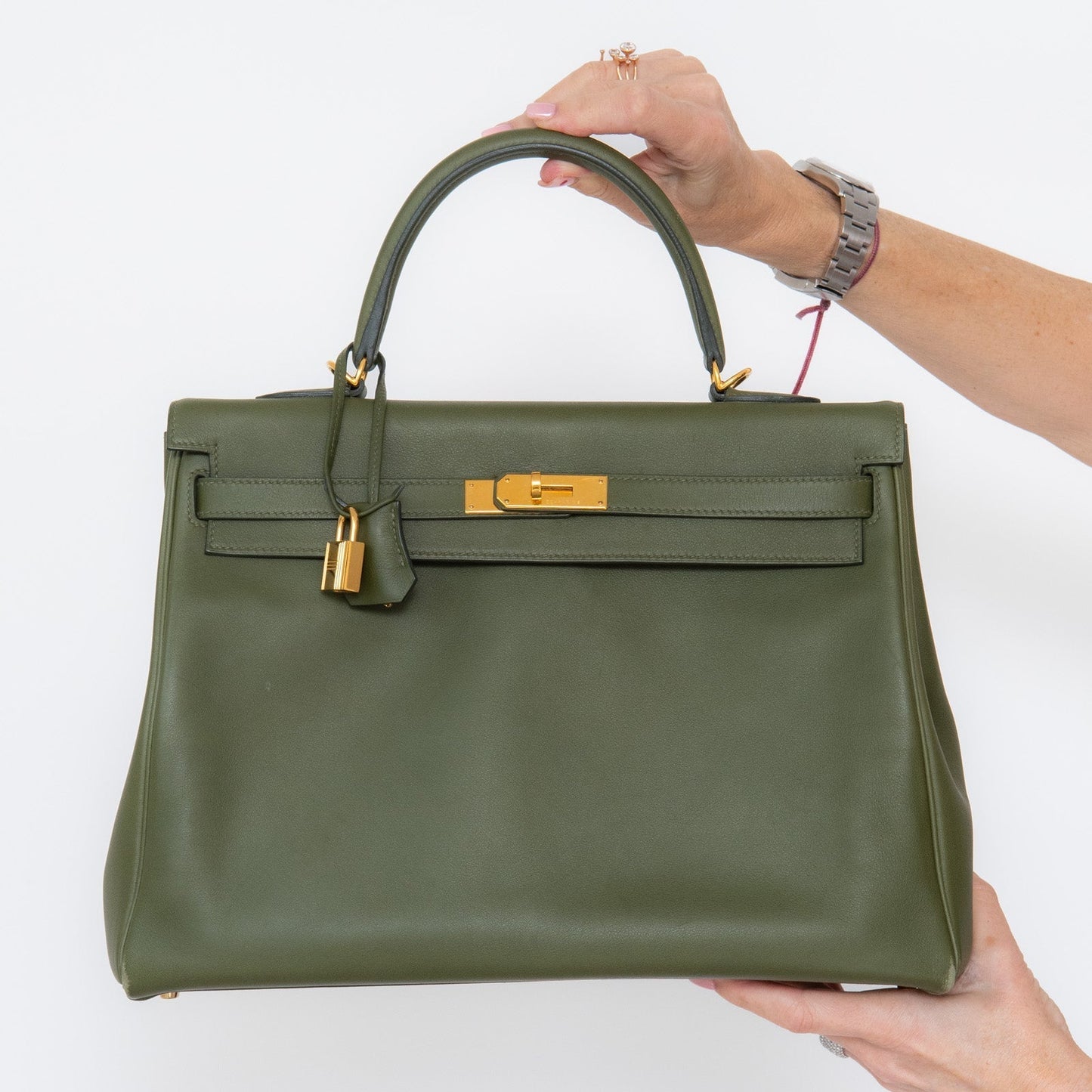 Hermes Kelly 35 Green Bag