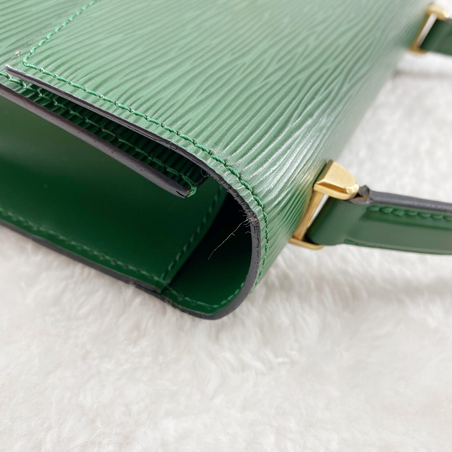 Louis Vuitton  Green Leather Marlesherbes Bag