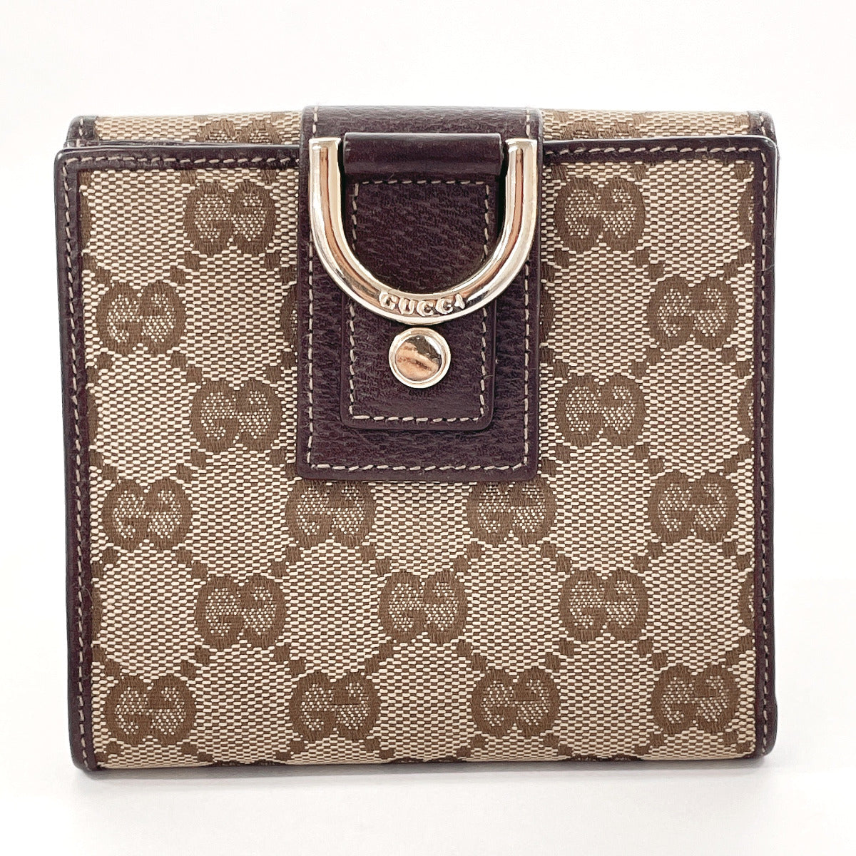 GUCCI Bifold Wallet 141411 GG canvas Brown Women Used