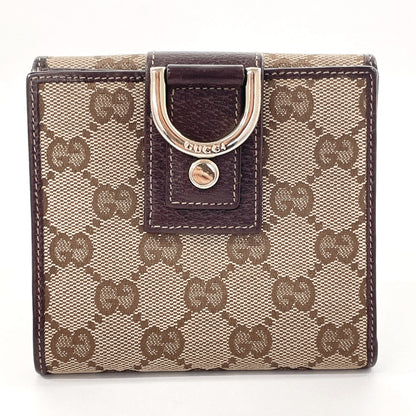 GUCCI Bifold Wallet 141411 GG canvas Brown Women Used