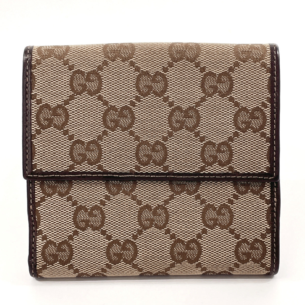 GUCCI Bifold Wallet 141411 GG canvas Brown Women Used