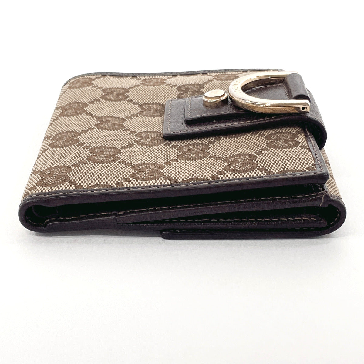 GUCCI Bifold Wallet 141411 GG canvas Brown Women Used