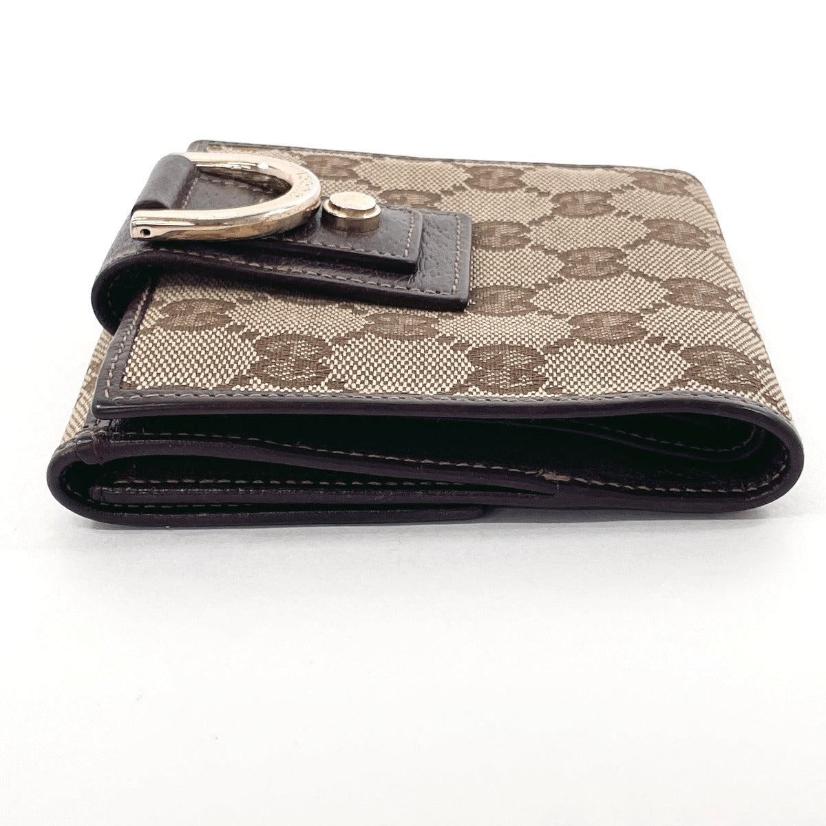 GUCCI Bifold Wallet 141411 GG canvas Brown Women Used