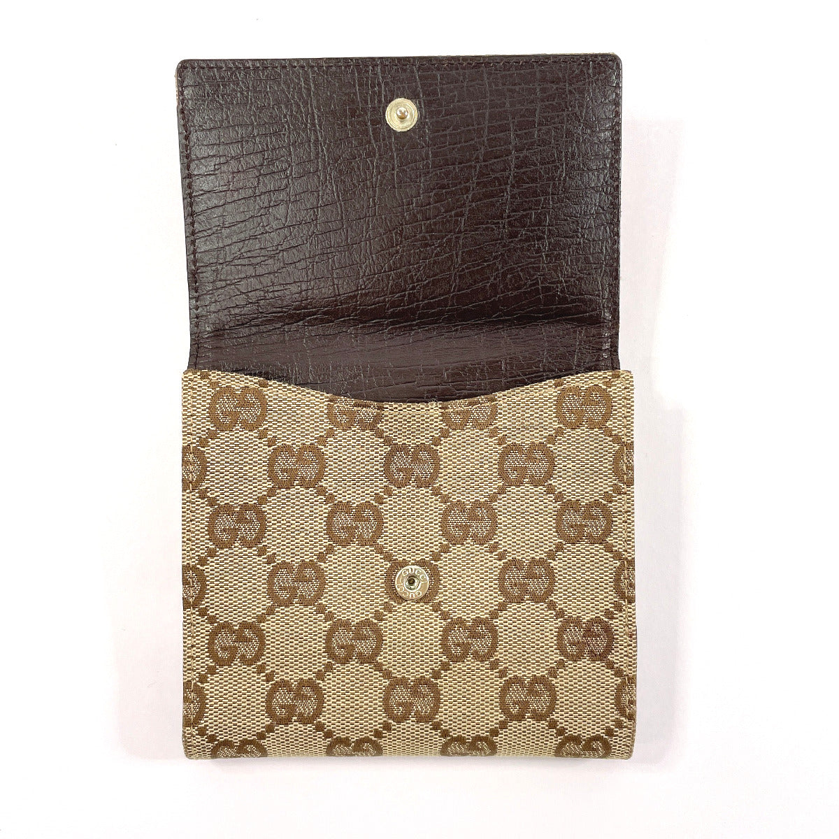 GUCCI Bifold Wallet 138029 GG canvas Brown Sherry line Horsebit  Used