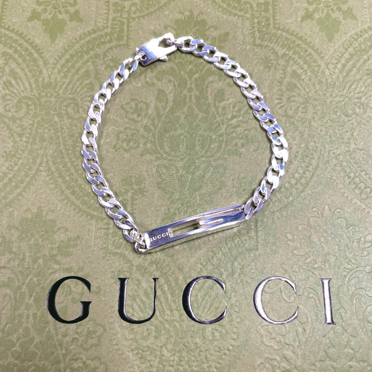 GUCCI bracelet Silver925 Silver Cutout G Women 16 Used