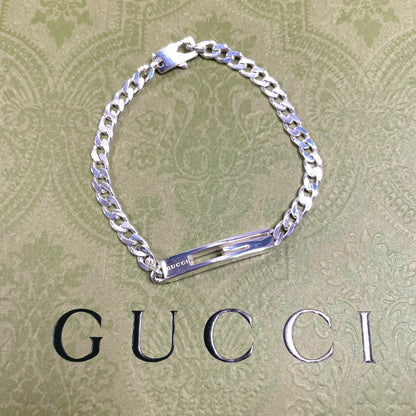 GUCCI bracelet Silver925 Silver Cutout G Women 16 Used