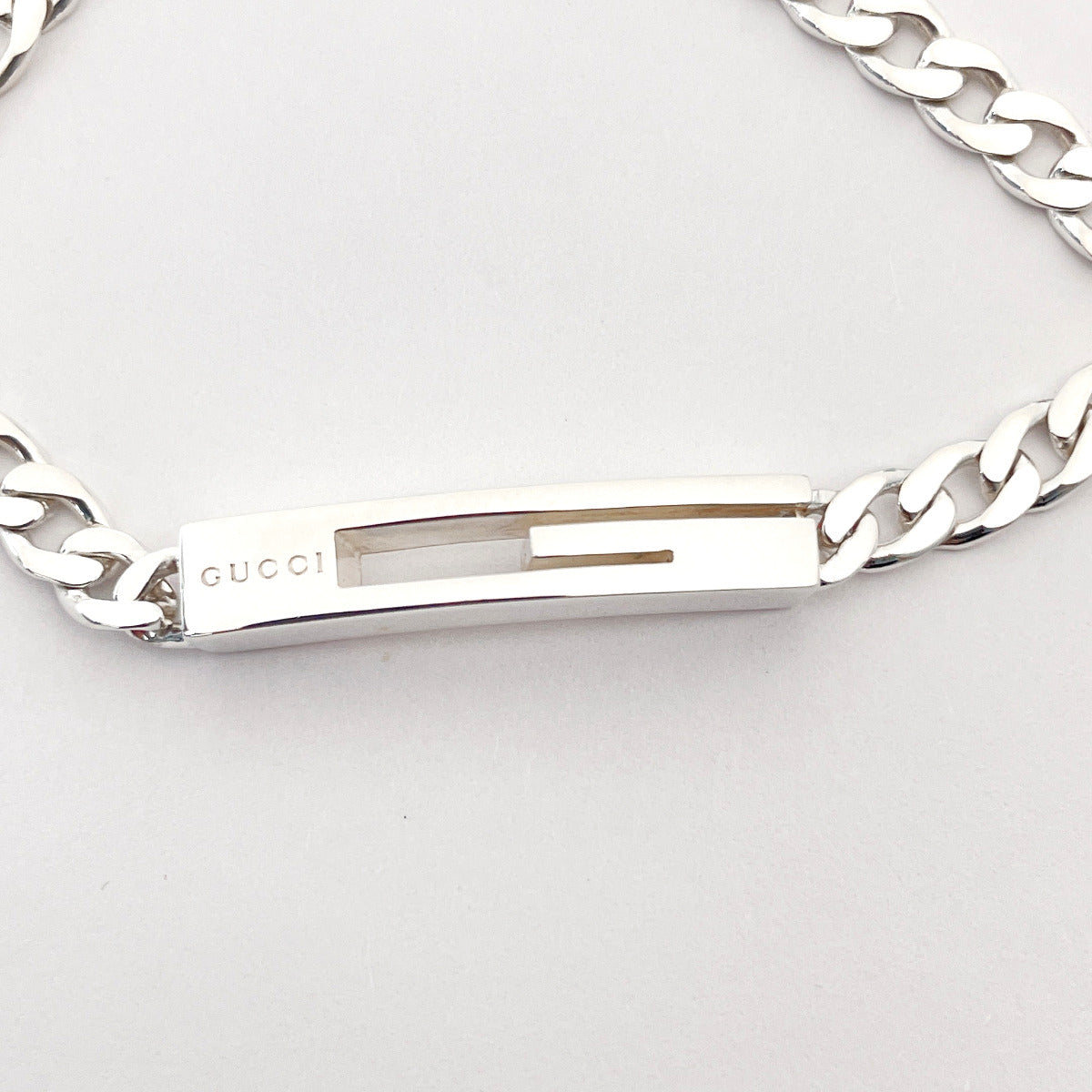 GUCCI bracelet Silver925 Silver Cutout G Women 16 Used