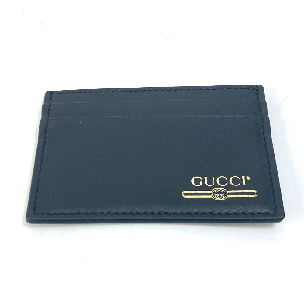 GUCCI Card Case 547596 leather black logo name card holder mens Used