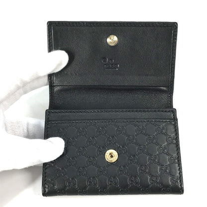 GUCCI Card Case 544030 leather black Guccisima Business Card Holder Pass Case mens Used