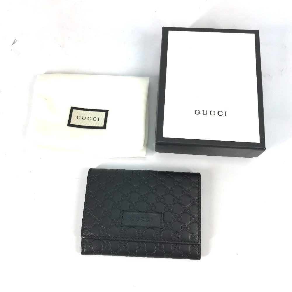 GUCCI Card Case 544030 leather black Guccisima Business Card Holder Pass Case mens Used