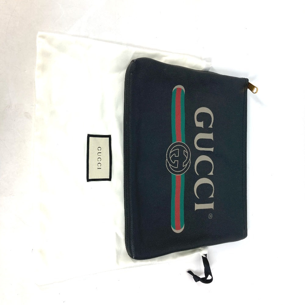 GUCCI Clutch bag 500981 leather black logo mens Used