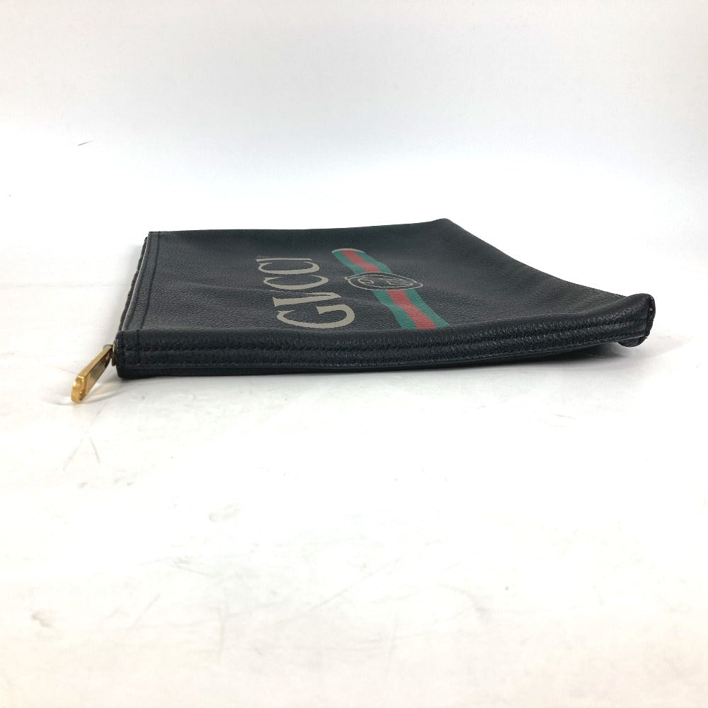 GUCCI Clutch bag 500981 leather black logo mens Used