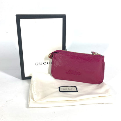 GUCCI Coin case 233183 enamel pink With key ring Micro Guccisima Women Used