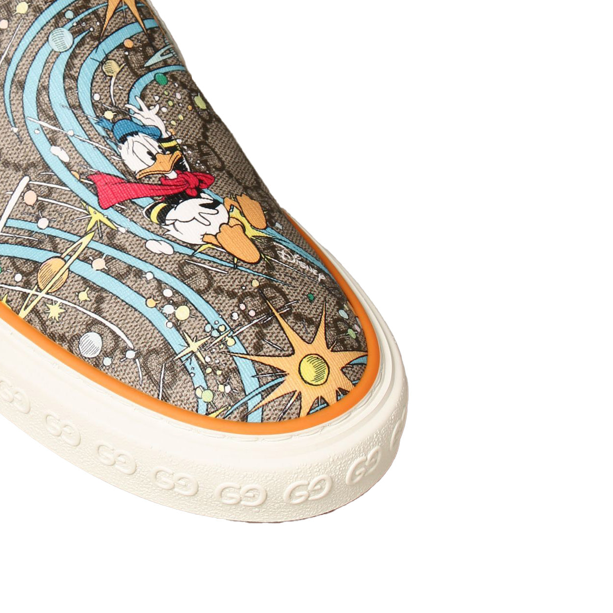 Gucci 647951 Donald Duck Men's Shoes Multi-Color PU Leather Casual Slip-On Sneakers (GGM1723)