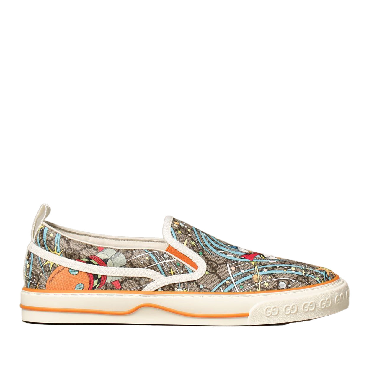 Gucci 647951 Donald Duck Men's Shoes Multi-Color PU Leather Casual Slip-On Sneakers (GGM1723)