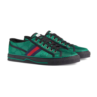 Gucci 675111 H9H70 3260 Off The Grid Men's Shoes Green Recycled Fabric Tennis 1977 Sneakers (GGM1734)