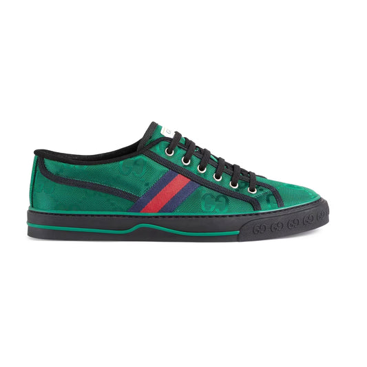 Gucci 675111 H9H70 3260 Off The Grid Men's Shoes Green Recycled Fabric Tennis 1977 Sneakers (GGM1734)