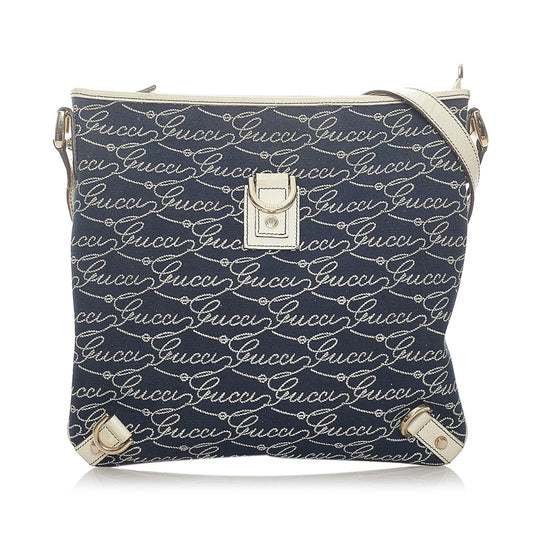 Gucci Abbey D-Ring Denim Crossbody Bag (SHG-33100)