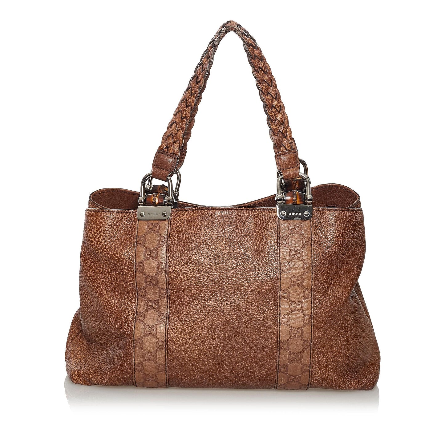 Gucci Bamboo Bar Leather Tote Bag (SHG-33249)