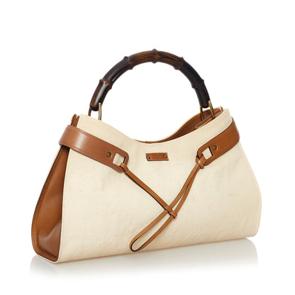 Gucci Bamboo Canvas Handbag (SHG-33395)