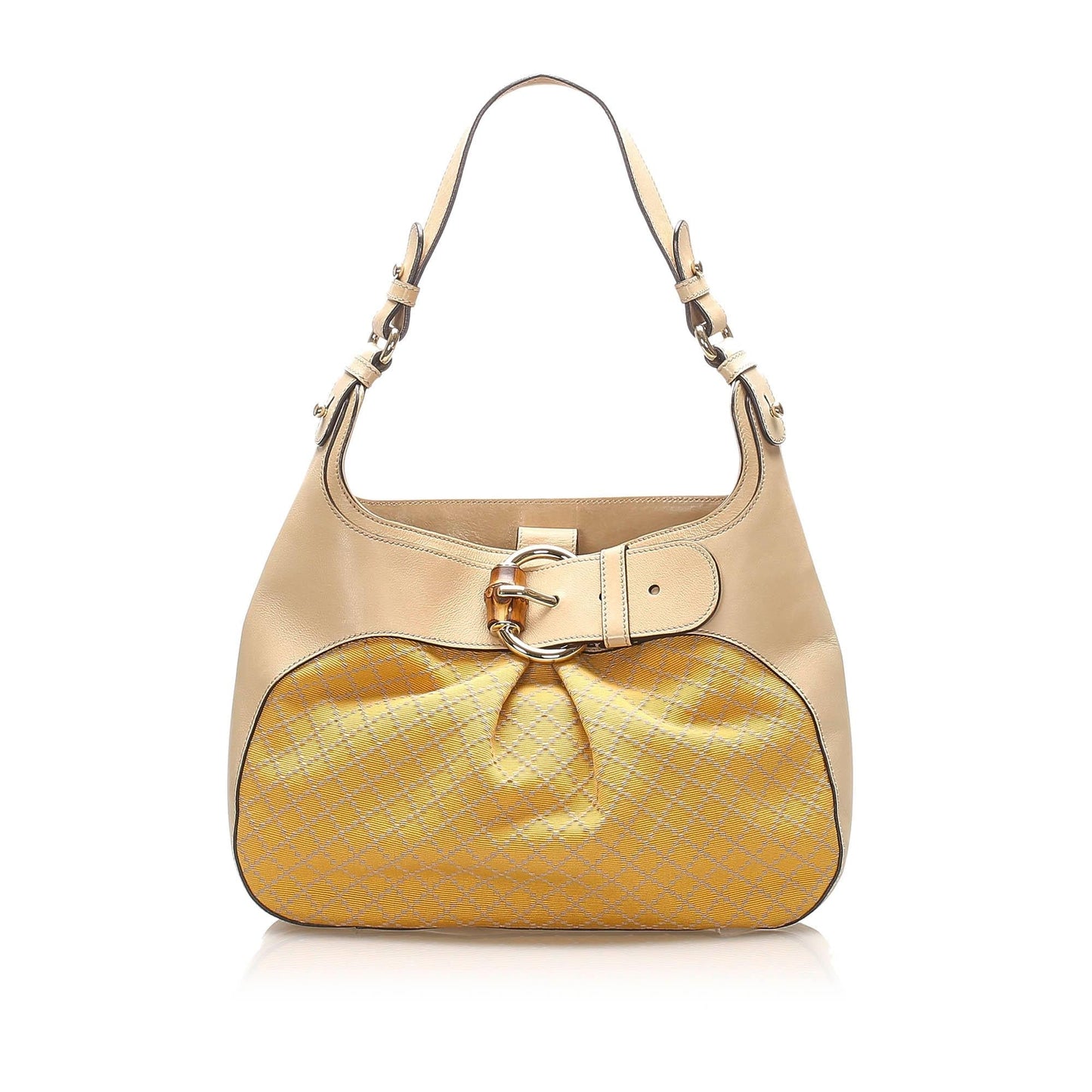 Gucci Bamboo Diamante Canvas Shoulder Bag (SHG-15629)