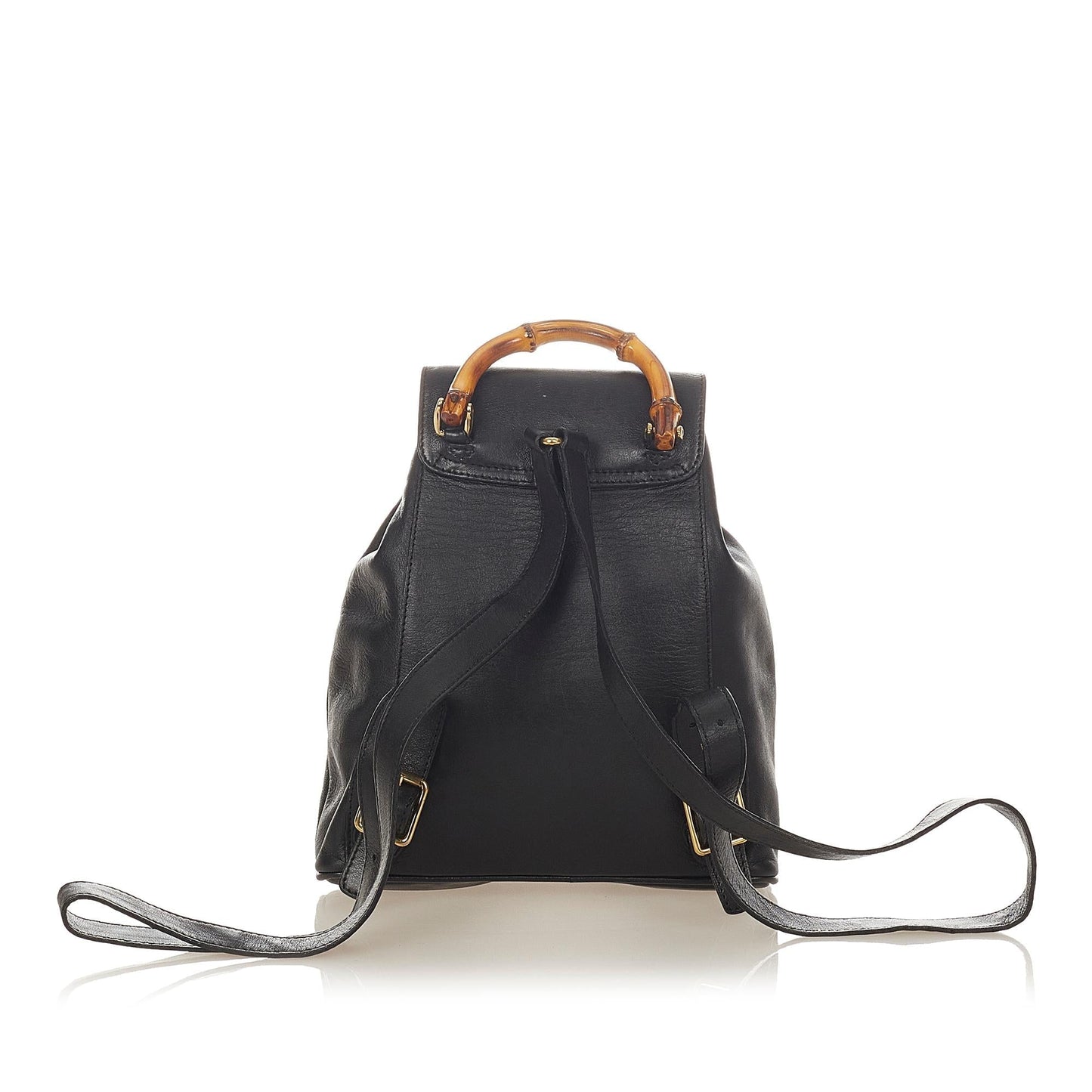 Gucci Bamboo Drawstring Leather Backpack (SHG-26388)