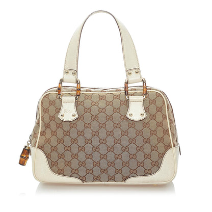 Gucci Bamboo GG Canvas Handbag (SHG-32941)