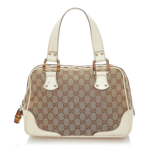 Gucci Bamboo GG Canvas Handbag (SHG-32941)