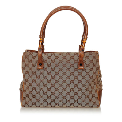 Gucci Bamboo GG Canvas Handbag (SHG-33647)