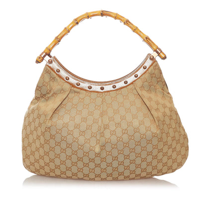 Gucci Bamboo GG Canvas Hobo Bag (SHG-27354)