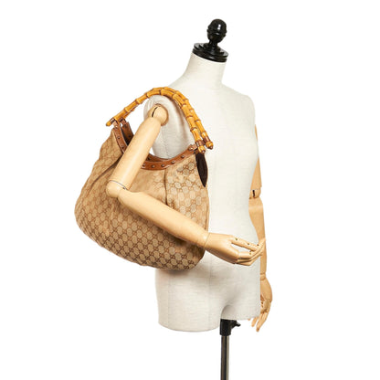 Gucci Bamboo GG Canvas Hobo Bag (SHG-27354)